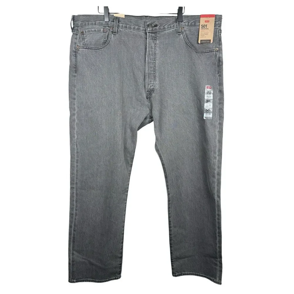 Levis 501 Jeans New Mens Original‎ Button Fly Color Grey 42x30 NWT